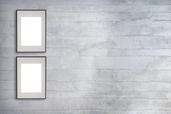 gri tuğla duvar ve boş iç mekan tasarımı