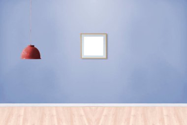 Yeni boş oturma odası iç dekorasyon ahşap zemin, taş duvar konsepti. Ev, ofis ve otel için dekoratif arka plan. 3B illüstrasyon