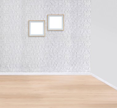 Boş ev iç tasarımı ve lamba. 3B illüstrasyon