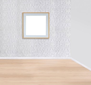 Boş ev iç tasarımı ve lamba. 3B illüstrasyon