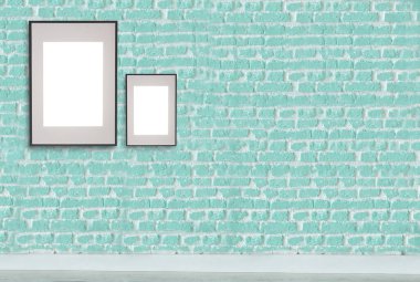 green stone brick wall modern interior decoration empty room and modern lamp