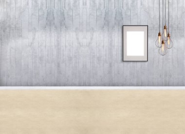 Modern parlak iç mekan. 3B illüstrasyon