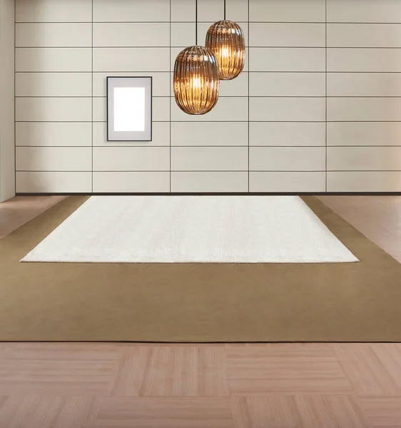 modern empty house interior design and lamp. 3D illustration