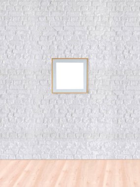 Boş oda ve iç tasarım, asılı lamba. 3B illüstrasyon