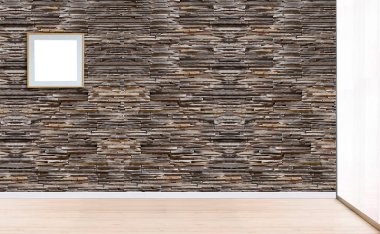 Modern parlak iç mekan ve lamba. 3B illüstrasyon