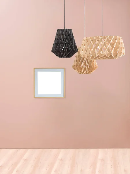 Lege Ruimte Interieur Hanglamp Illustratie — Stockfoto