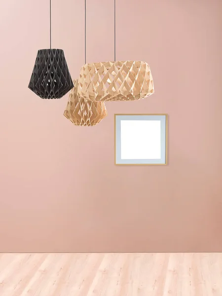 Lege Ruimte Interieur Hanglamp Illustratie — Stockfoto