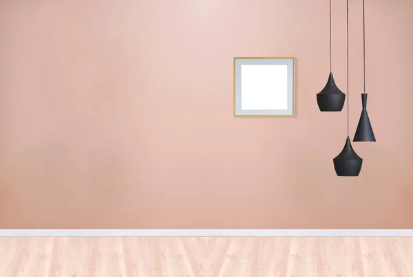 Chambre Vide Design Intérieur Lampe Suspendue Illustration — Photo