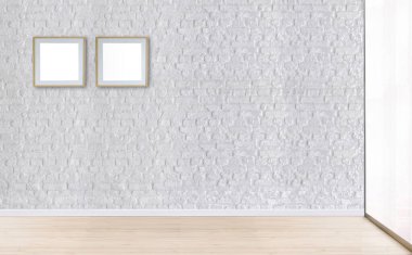 Modern parlak iç mekan ve lamba. 3B illüstrasyon