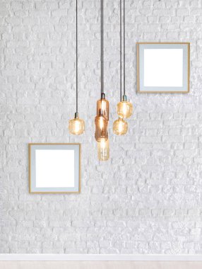 Beyaz tuğla duvar iç tasarım ve parke zemin