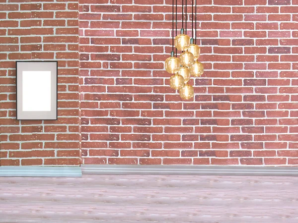 石墙空室内装饰现代灯饰木地板概念 办公室 宾馆装饰及背景 — 图库照片