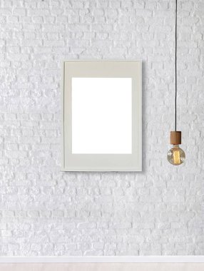 white brick stone wall interior design modern lamp for home, office, hotel and bedroom