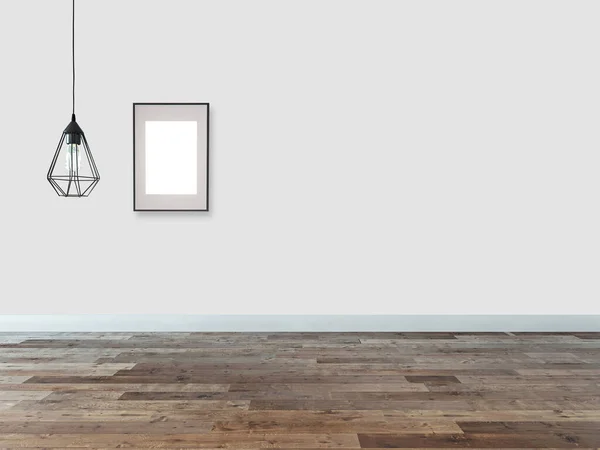 Moderne Leer Stehende Haus Innenarchitektur Und Lampe Illustration — Stockfoto