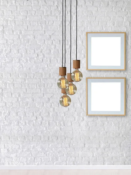 Steinwand Leer Innendekoration Moderne Lampe Und Holzboden Konzept Dekorative Und — Stockfoto