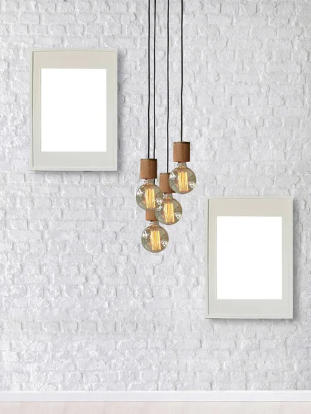 Bright Stone Grey Wall Interior Design Modern Lamp — Stock Photo, Image