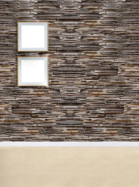 Stone Wall Modern Interior Decoration Empty Room — Stock Photo, Image