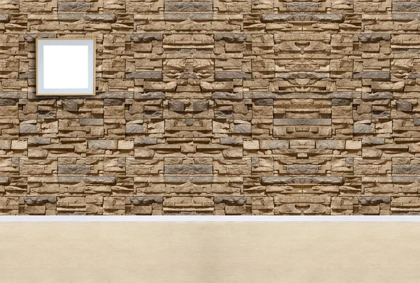 Πέτρινος Τοίχος Μοντέρνα Εσωτερική Διακόσμηση Άδειο Δωμάτιο — Φωτογραφία Αρχείου