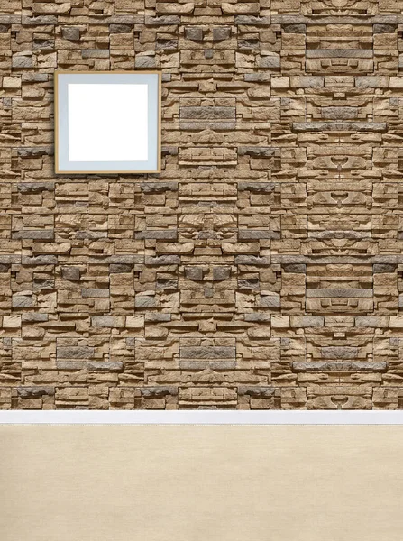 Stone Wall Modern Interior Decoration Empty Room — Stock Photo, Image