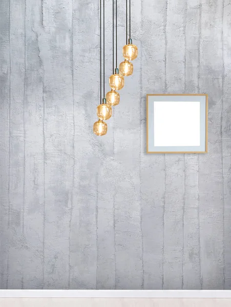 Bright Stone Grey Wall Interior Design Modern Lamp — Stock Photo, Image