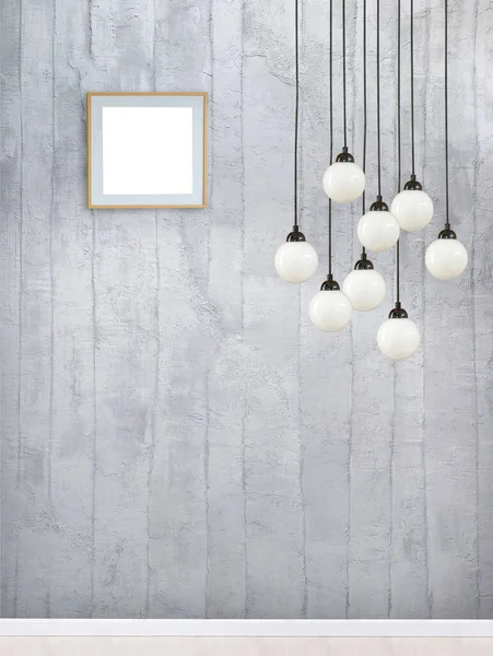 Diseño Interior Pared Gris Piedra Brillante Lámpara Moderna —  Fotos de Stock