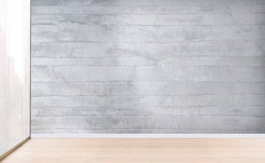 Taş duvar lambası modern iç dekorasyon odası boş. 3B illüstrasyon