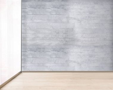 Taş duvar lambası modern iç dekorasyon odası boş. 3B illüstrasyon