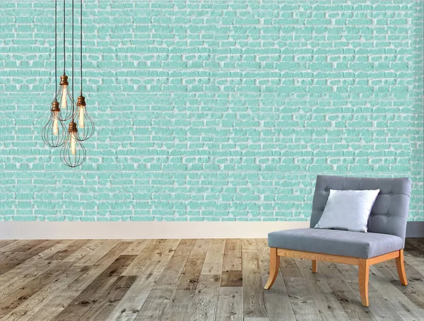 Sala Estar Vacía Decoración Interior Moderna Lámpara Suelo Madera Concepto — Foto de Stock