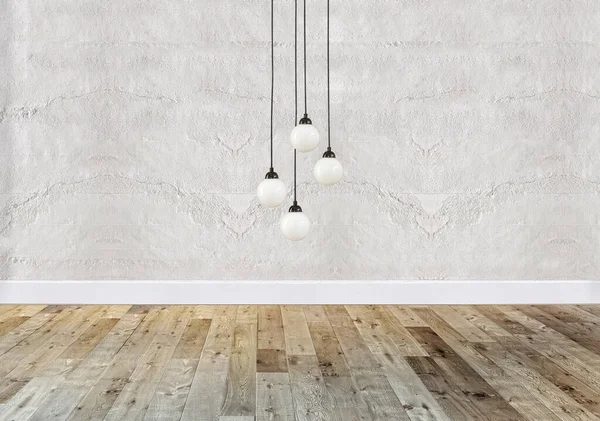 Chambre Vide Décoration Intérieure Plancher Bois Concept Mur Pierre Fond — Photo