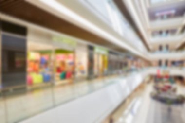 Alışveriş merkezinin soyut arkaplanı, odak derinliği