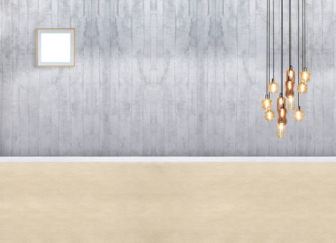 parlak boş iç tasarım, taş duvar