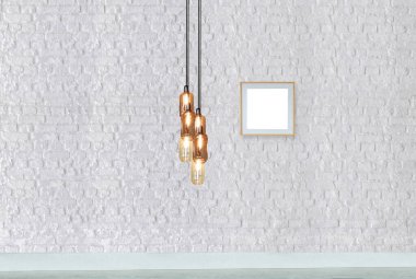 parlak boş iç tasarım, taş duvar