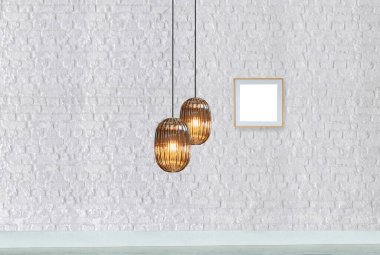 parlak boş iç tasarım, taş duvar