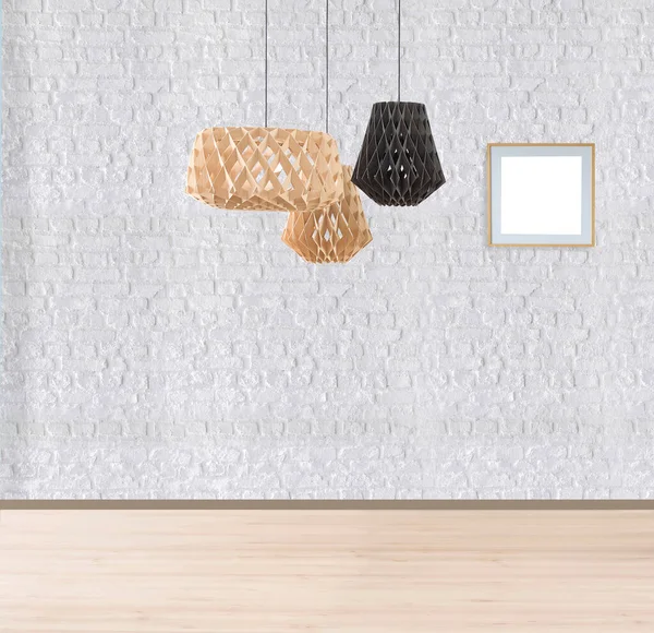 Muur Leeg Interieur Decoratie Moderne Lamp Houten Vloer Concept Decoratieve — Stockfoto