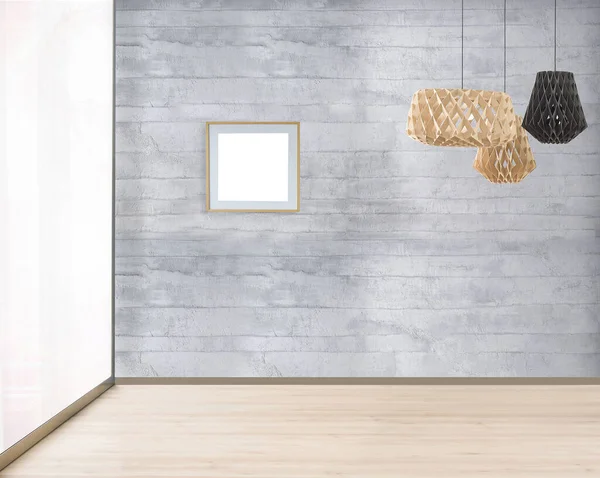 Fal Üres Belső Dekoráció Modern Lámpa Padló Koncepció Dekoratív Háttér — Stock Fotó