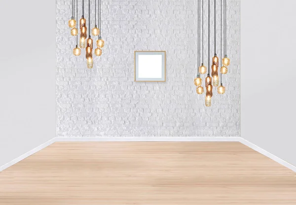 Prázdný Design Interiéru Domu Lampa Ilustrace — Stock fotografie