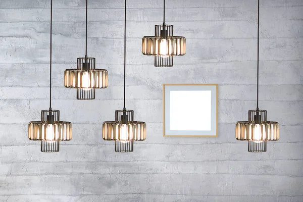 Design Degli Interni Pietra Grigio Brillante Parete Lampada Moderna — Foto Stock