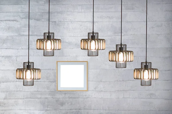 Design Degli Interni Pietra Grigio Brillante Parete Lampada Moderna — Foto Stock