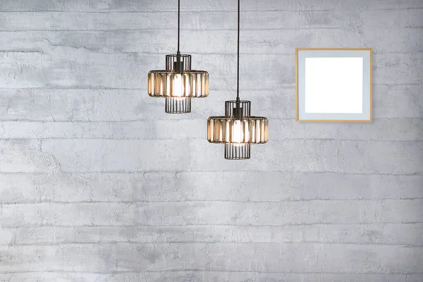 Design Degli Interni Pietra Grigio Brillante Parete Lampada Moderna — Foto Stock