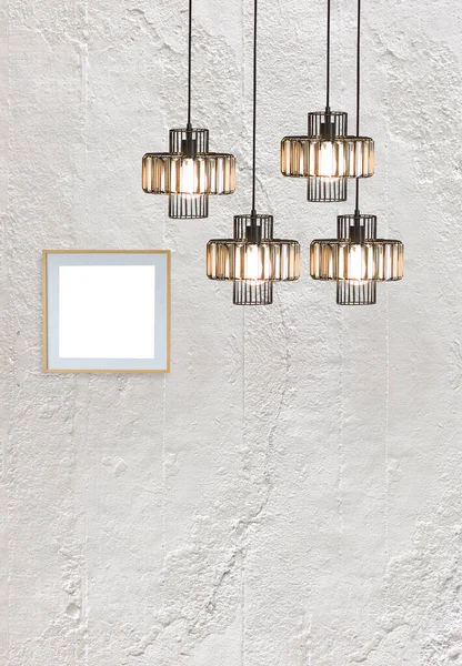 Diseño Interior Pared Gris Piedra Brillante Lámpara Moderna — Foto de Stock