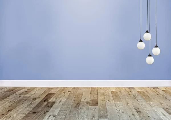 Parlak boş iç tasarım, taş duvar. 3B illüstrasyon