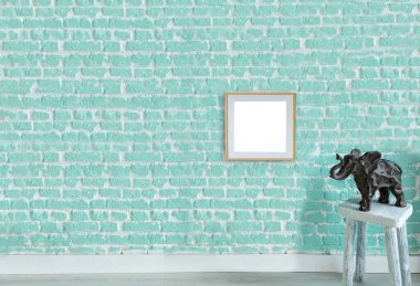 yeşil taş duvar, ev, ofis, otel ve yatak odası için iç tasarım