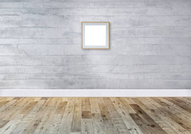 Modern boş ev iç mimarisi ve lamba. 3B illüstrasyon