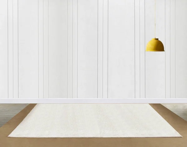 Nieuwe Lege Woonkamer Interieur Decoratie Houten Vloer Stenen Muur Concept — Stockfoto