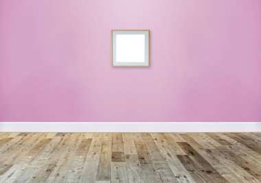 Parlak boş iç tasarım, taş duvar. 3B illüstrasyon