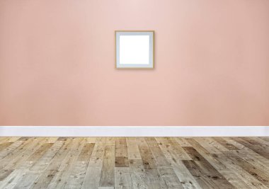 Parlak boş iç tasarım, taş duvar. 3B illüstrasyon