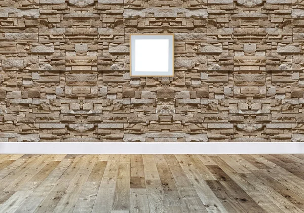 Diseño Interior Vacío Brillante Pared Piedra Ilustración — Foto de Stock