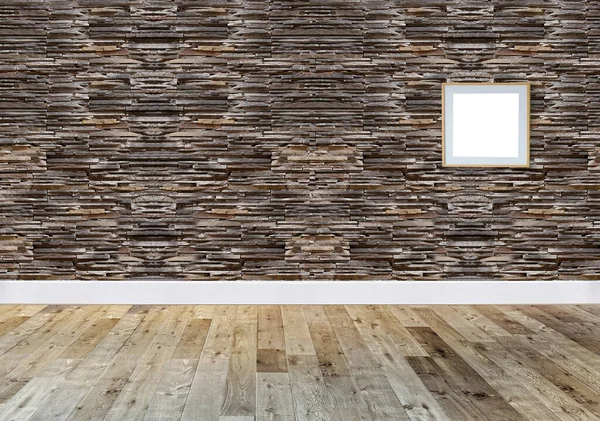Helder Leeg Interieur Stenen Muur Illustratie — Stockfoto
