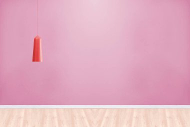 Modern parlak iç mekan ve lamba. 3B illüstrasyon