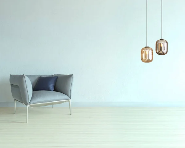 Maison Vide Design Intérieur Lampe Illustration — Photo