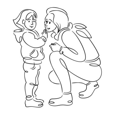 Kollarında bebekle genç bir kadın anne.